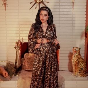 Vintage Vandalizm Leopard Pant set Pinup